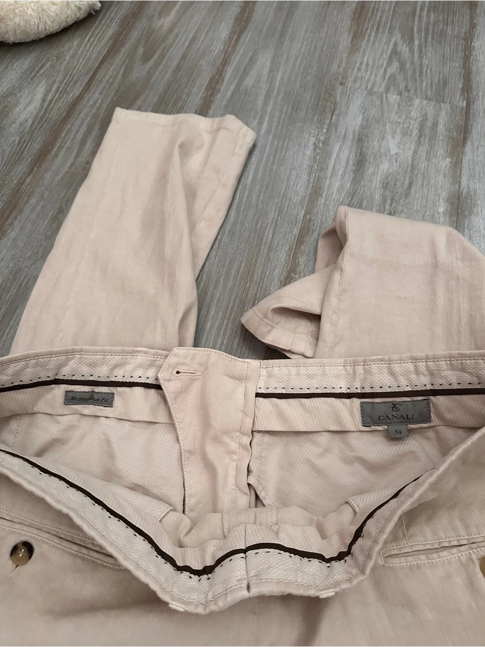 NEW Canali Men's Khaki Pants Metropolitan Fit Size 54 EU/ 36 US Made in Italy